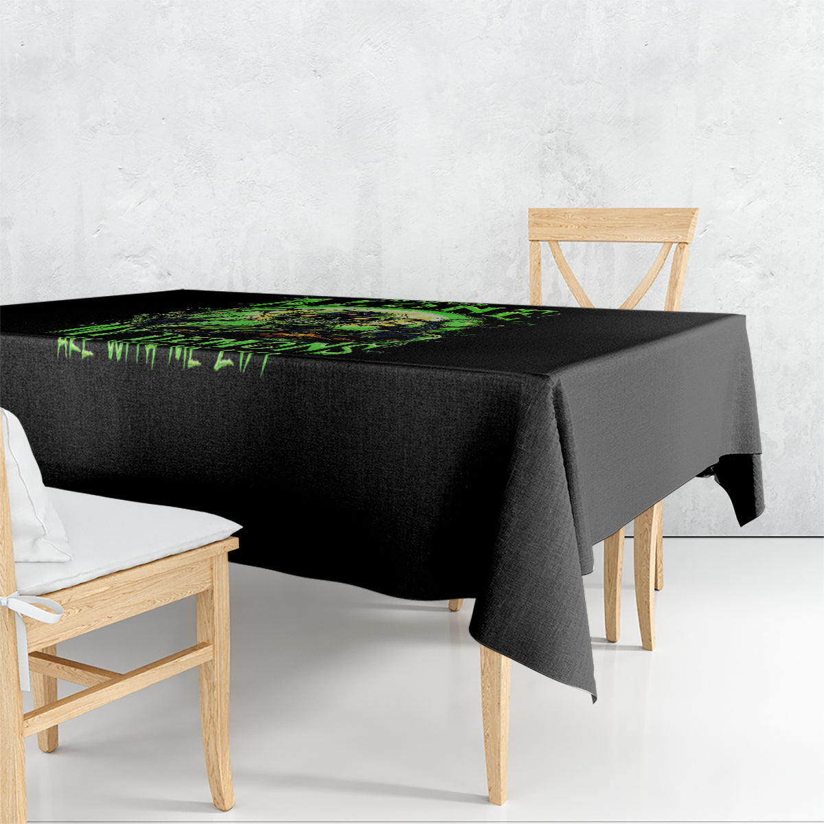 Zombie Skull Tablecloth I Never Alone My Demon With Me 24/7 - Wonder Print Shop