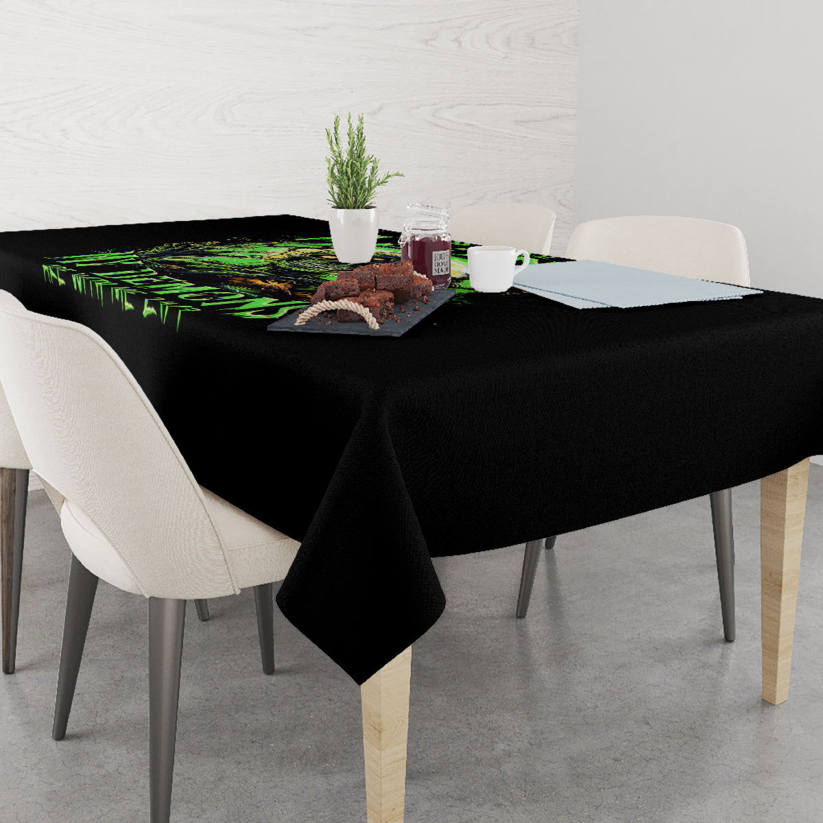 Zombie Skull Tablecloth I Never Alone My Demon With Me 24/7 - Wonder Print Shop