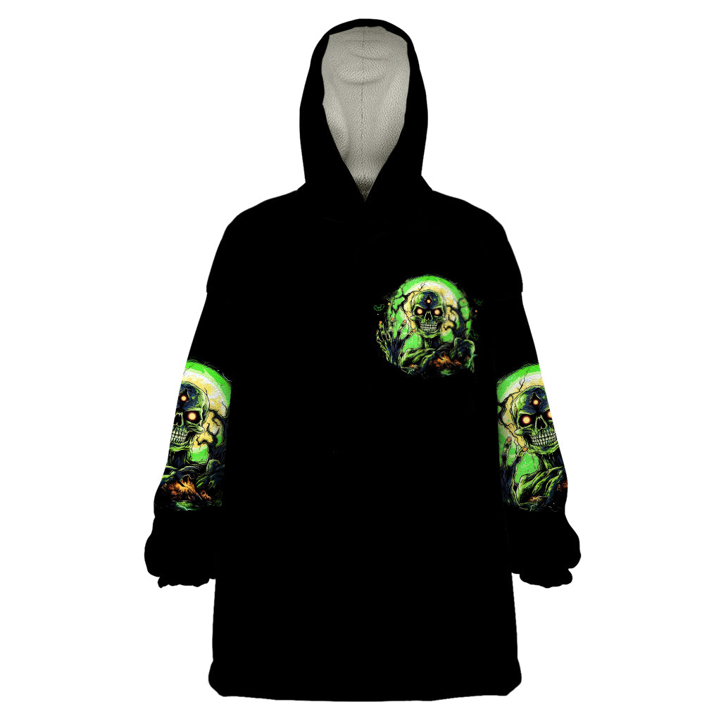 Skull Pumpkin Wearable Blanket Hoodie I Have Three Side Quite Funny And Side You Never Want - Wonder Print Shop