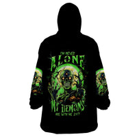 Skull Pumpkin Wearable Blanket Hoodie I Have Three Side Quite Funny And Side You Never Want - Wonder Print Shop