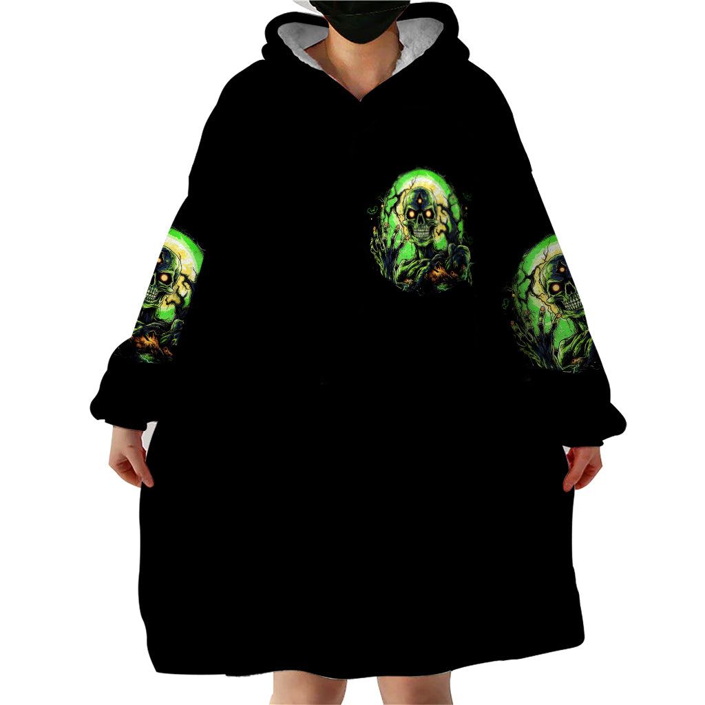 Skull Pumpkin Wearable Blanket Hoodie I Have Three Side Quite Funny And Side You Never Want - Wonder Print Shop
