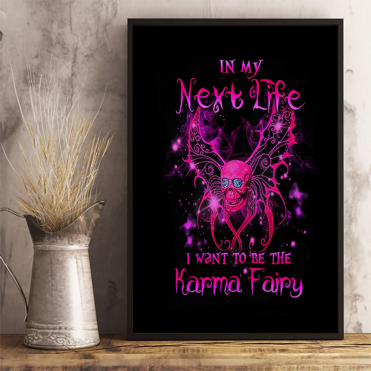 Fairy Skull Canvas Wall Art My Next Life I Want To Be Karma Fairy - Wonder Print Shop