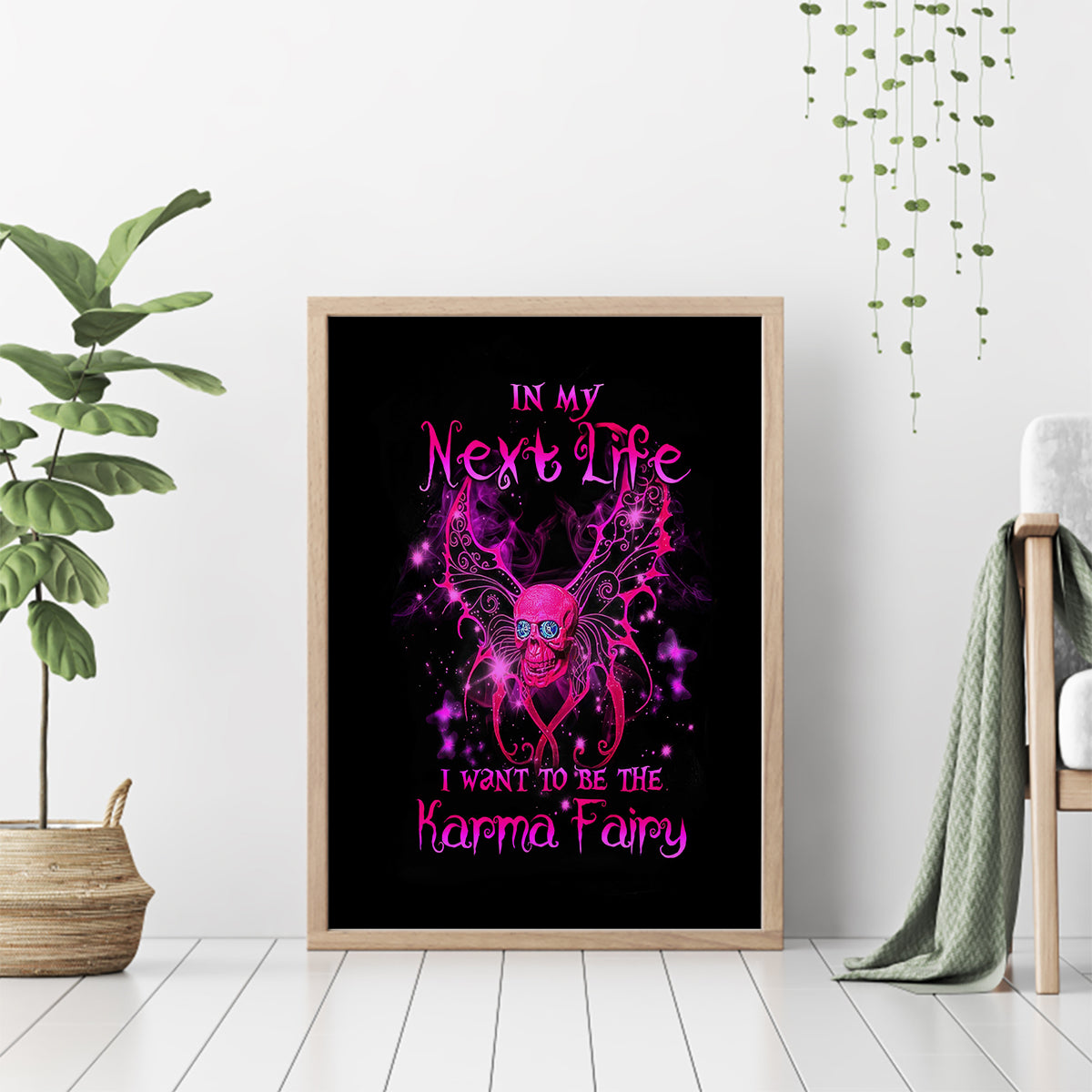 Fairy Skull Canvas Wall Art My Next Life I Want To Be Karma Fairy - Wonder Print Shop