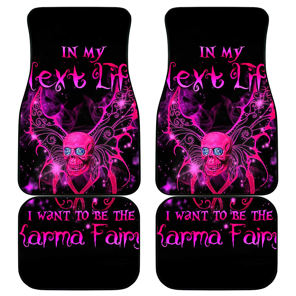Fairy Skull Car Mats My Next Life I Want To Be Karma Fairy - Wonder Print Shop