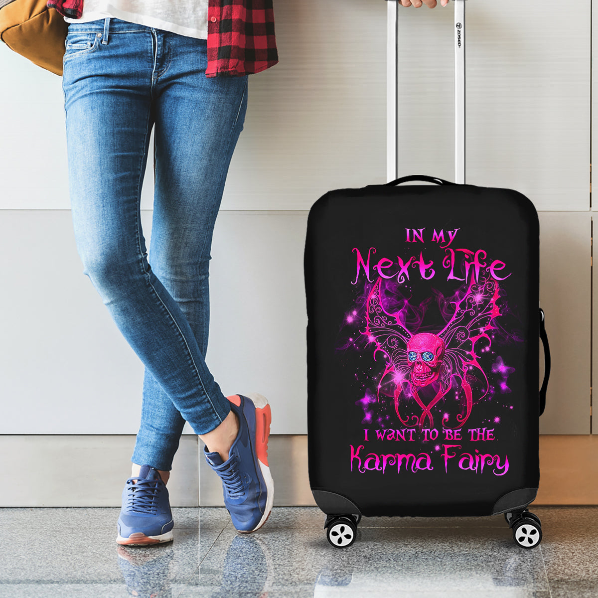 Fairy Skull Luggage Cover My Next Life I Want To Be Karma Fairy - Wonder Print Shop