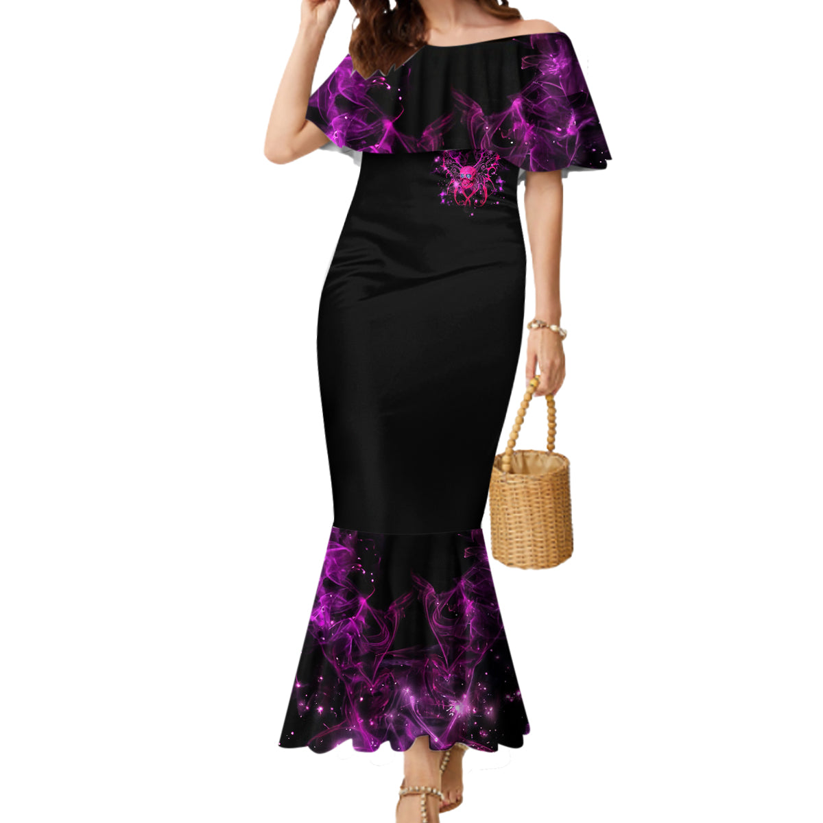 Skull Reaper Mermaid Dress I Can't Go To Hell Devil Restrainning Order Against Me - Wonder Print Shop