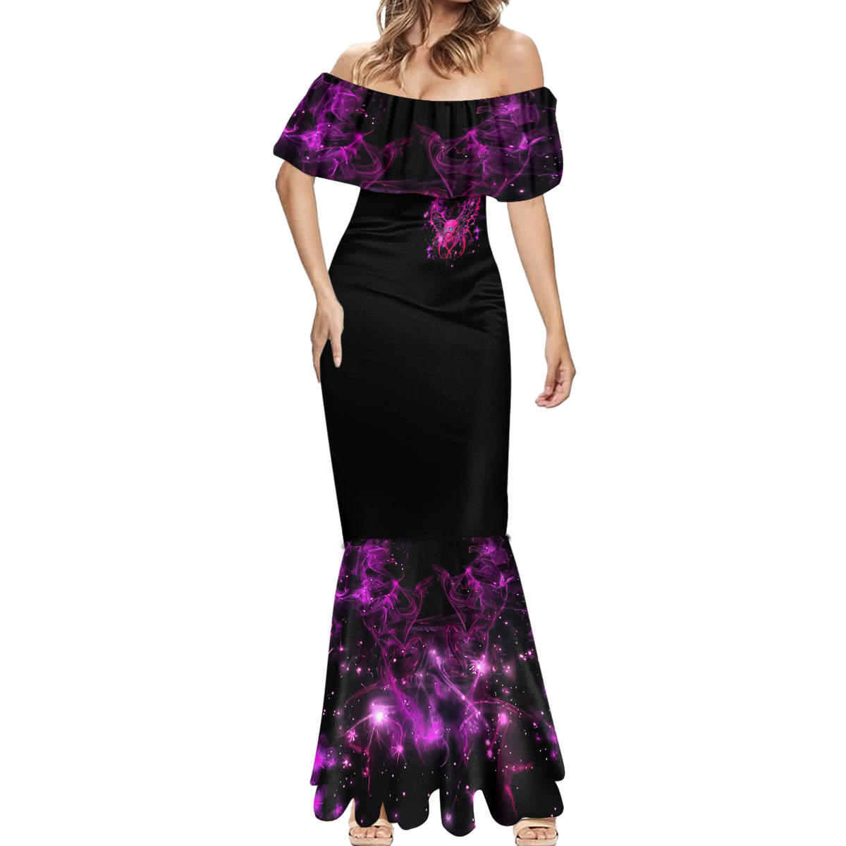 Skull Reaper Mermaid Dress I Can't Go To Hell Devil Restrainning Order Against Me - Wonder Print Shop