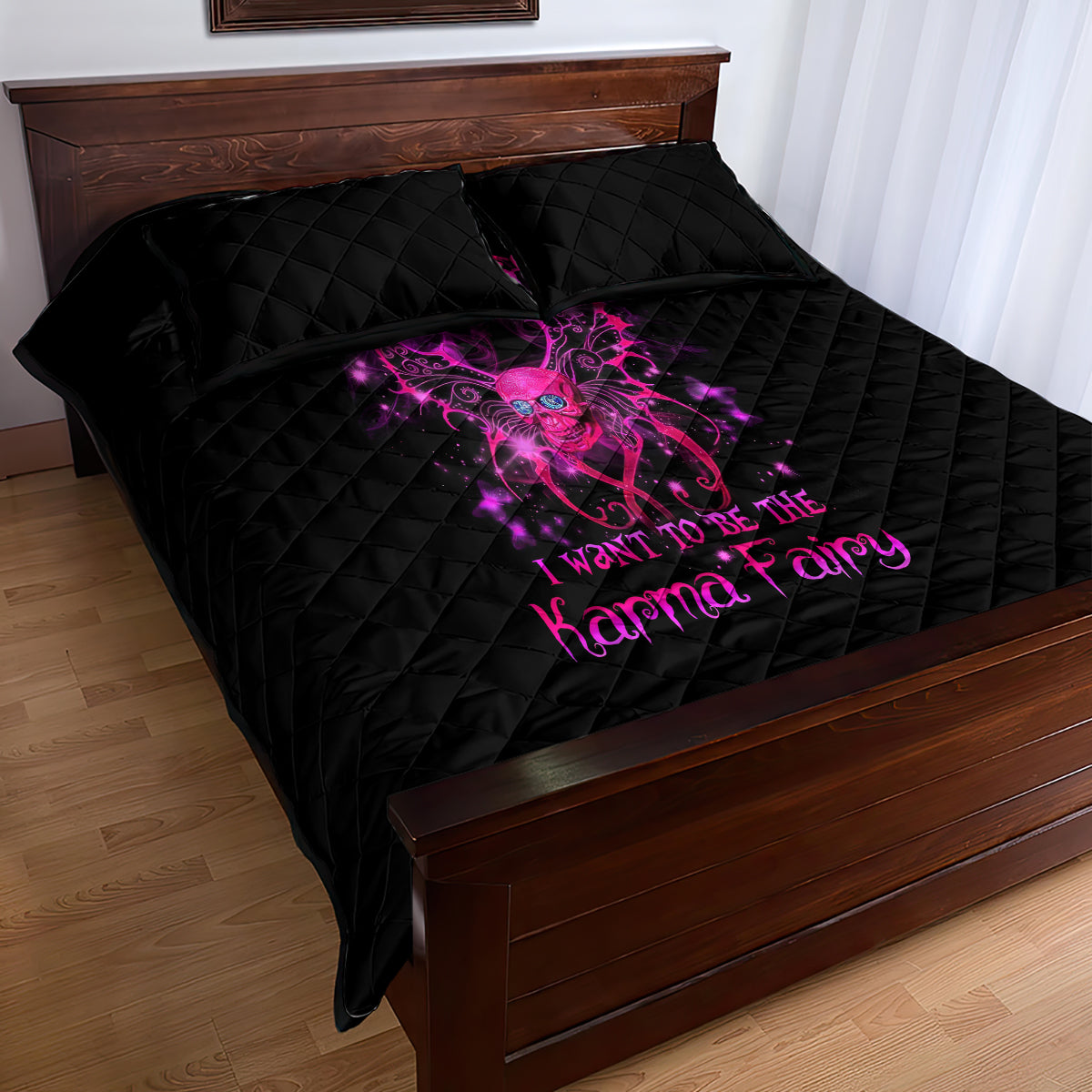 Fairy Skull Quilt Bed Set My Next Life I Want To Be Karma Fairy - Wonder Print Shop