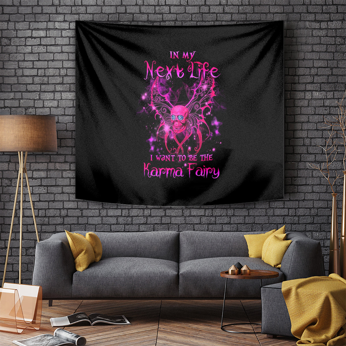 Fairy Skull Tapestry My Next Life I Want To Be Karma Fairy - Wonder Print Shop