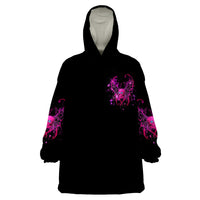 Skull Reaper Wearable Blanket Hoodie I Can't Go To Hell Devil Restrainning Order Against Me - Wonder Print Shop