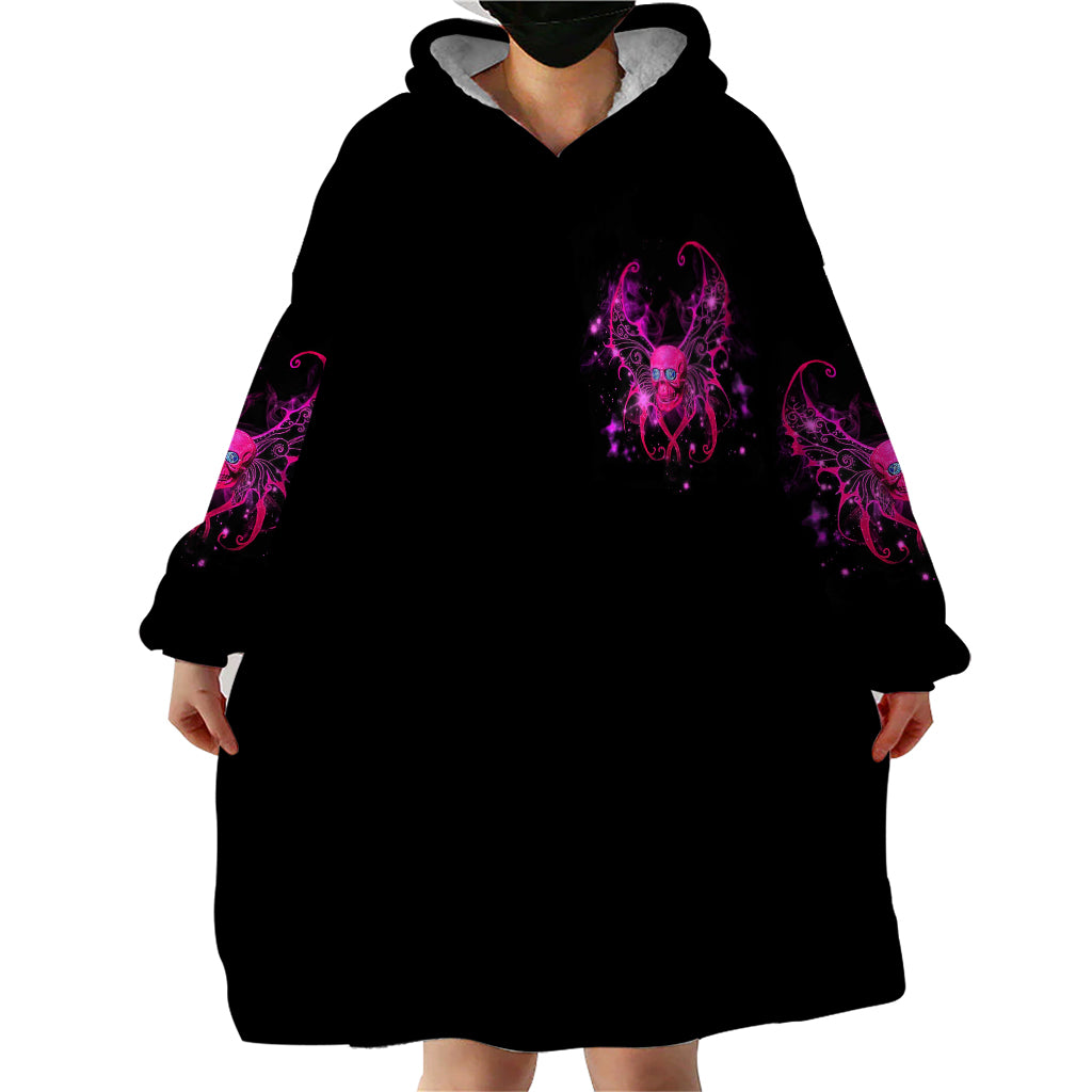 Skull Reaper Wearable Blanket Hoodie I Can't Go To Hell Devil Restrainning Order Against Me - Wonder Print Shop