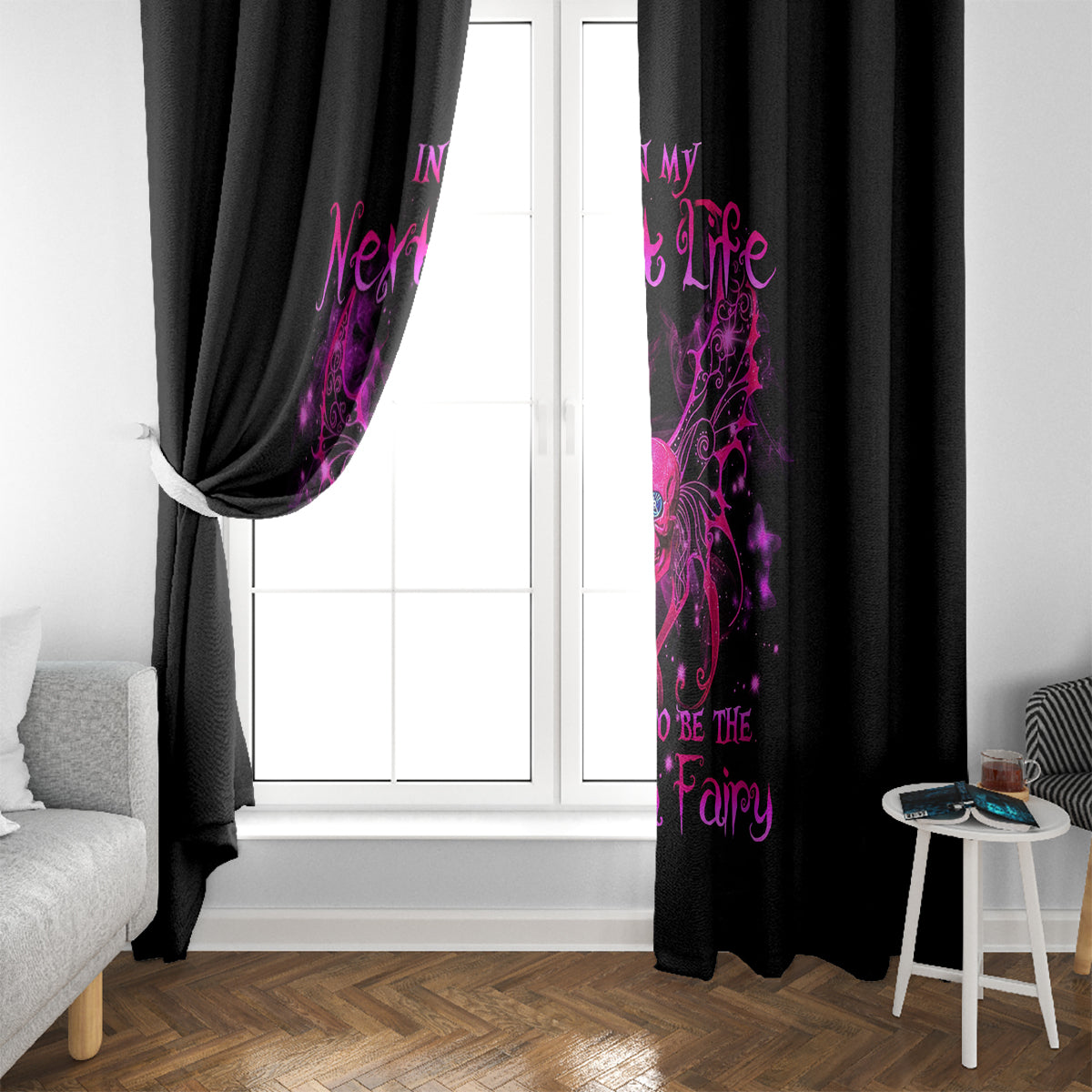 Fairy Skull Window Curtain My Next Life I Want To Be Karma Fairy - Wonder Print Shop
