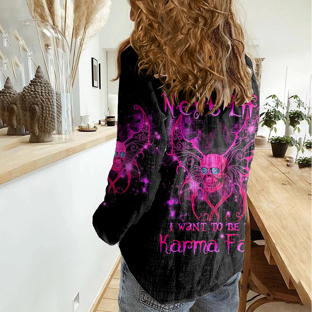 Skull Reaper Women Casual Shirt I Can't Go To Hell Devil Restrainning Order Against Me - Wonder Print Shop