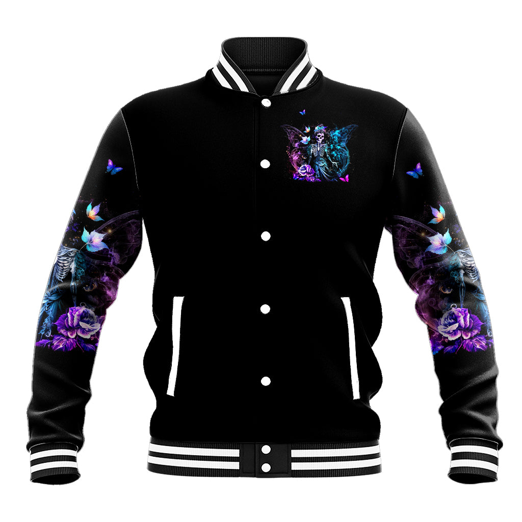 Dia De Los Muertos Skull Baseball Jacket My Next Life I Want To Be Karma Fairy - Wonder Print Shop