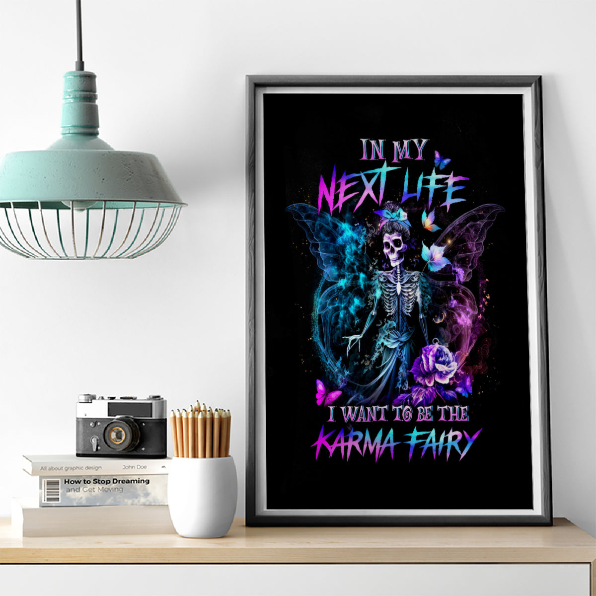 Dia De Los Muertos Skull Canvas Wall Art My Next Life I Want To Be Karma Fairy - Wonder Print Shop
