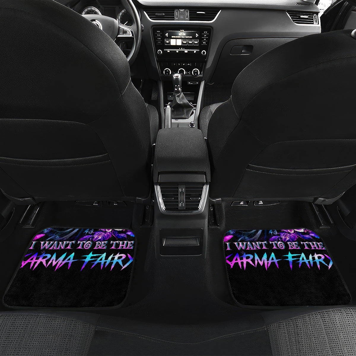 Dia De Los Muertos Skull Car Mats My Next Life I Want To Be Karma Fairy - Wonder Print Shop