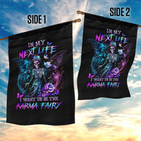 Dia De Los Muertos Skull Garden Flag My Next Life I Want To Be Karma Fairy - Wonder Print Shop