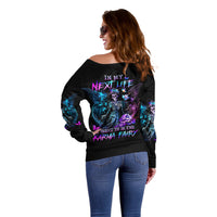 Skull Reaper Off Shoulder Sweater I Going To Hell Just Pick You Up - Wonder Print Shop