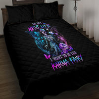 Dia De Los Muertos Skull Quilt Bed Set My Next Life I Want To Be Karma Fairy - Wonder Print Shop