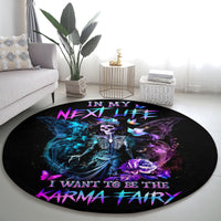 dia-de-los-muertos-skull-round-carpet-my-next-life-i-want-to-be-karma-fairy
