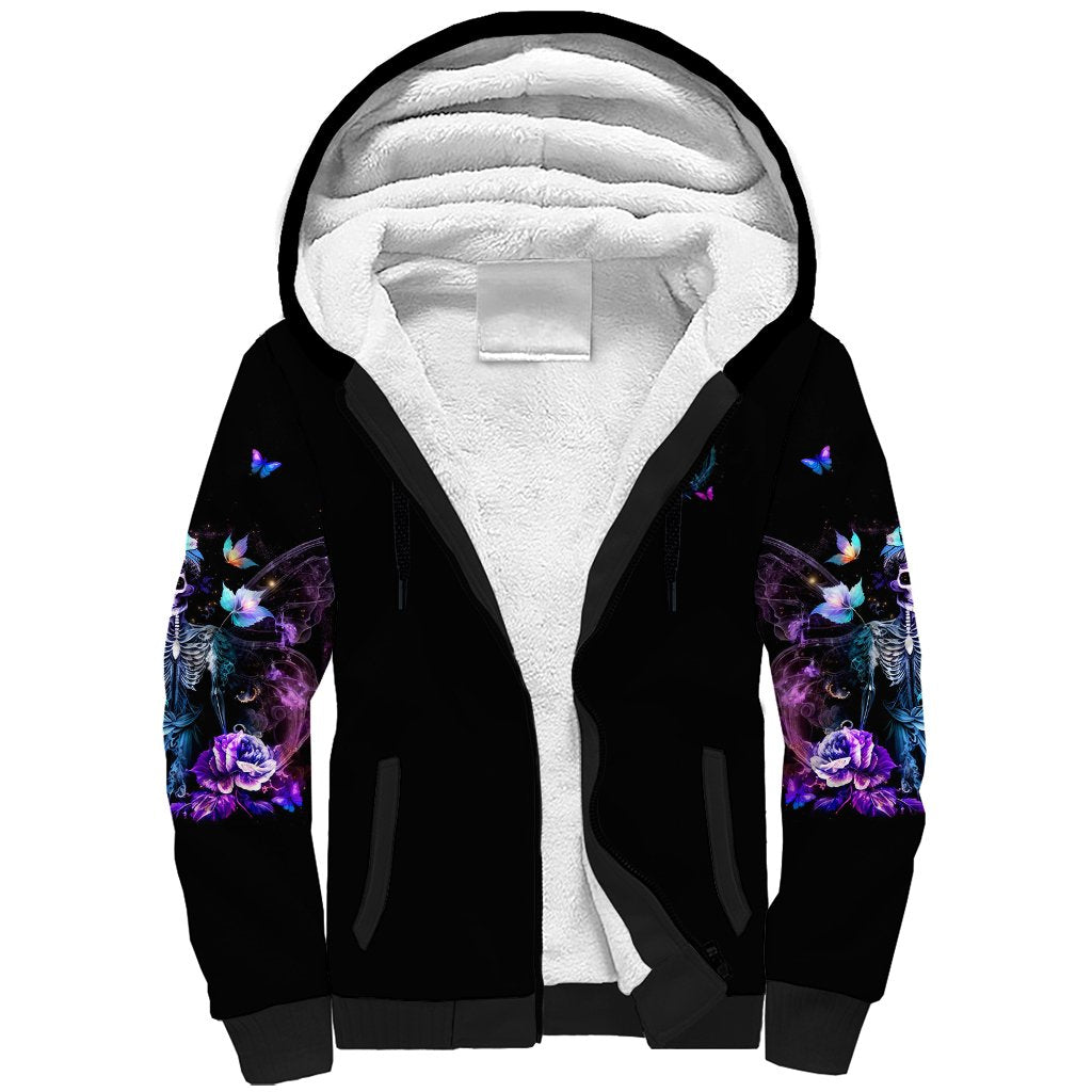 Skull Reaper Sherpa Hoodie I Going To Hell Just Pick You Up - Wonder Print Shop