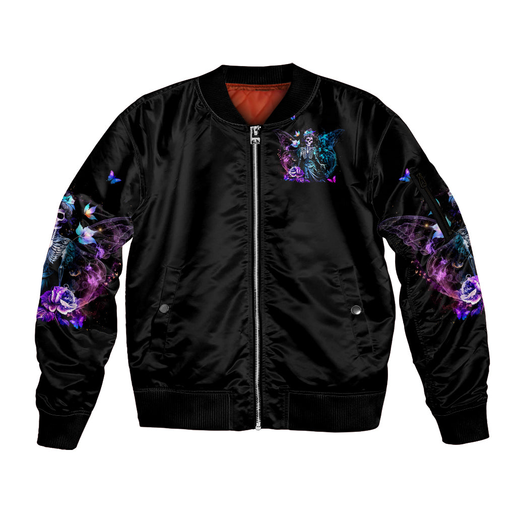 Skull Reaper Sleeve Zip Bomber Jacket I Going To Hell Just Pick You Up - Wonder Print Shop