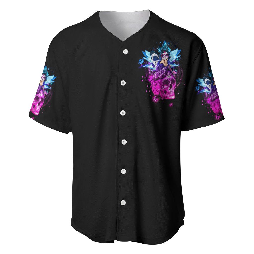Tiny Fairy Skull Baseball Jersey My Next Life I Want To Be Karma Fairy - Wonder Print Shop