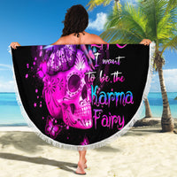 Tiny Fairy Skull Beach Blanket My Next Life I Want To Be Karma Fairy - Wonder Print Shop