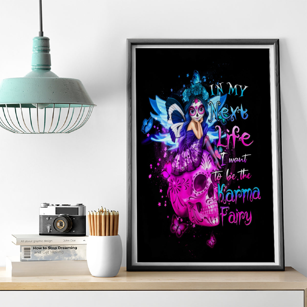 Tiny Fairy Skull Canvas Wall Art My Next Life I Want To Be Karma Fairy - Wonder Print Shop