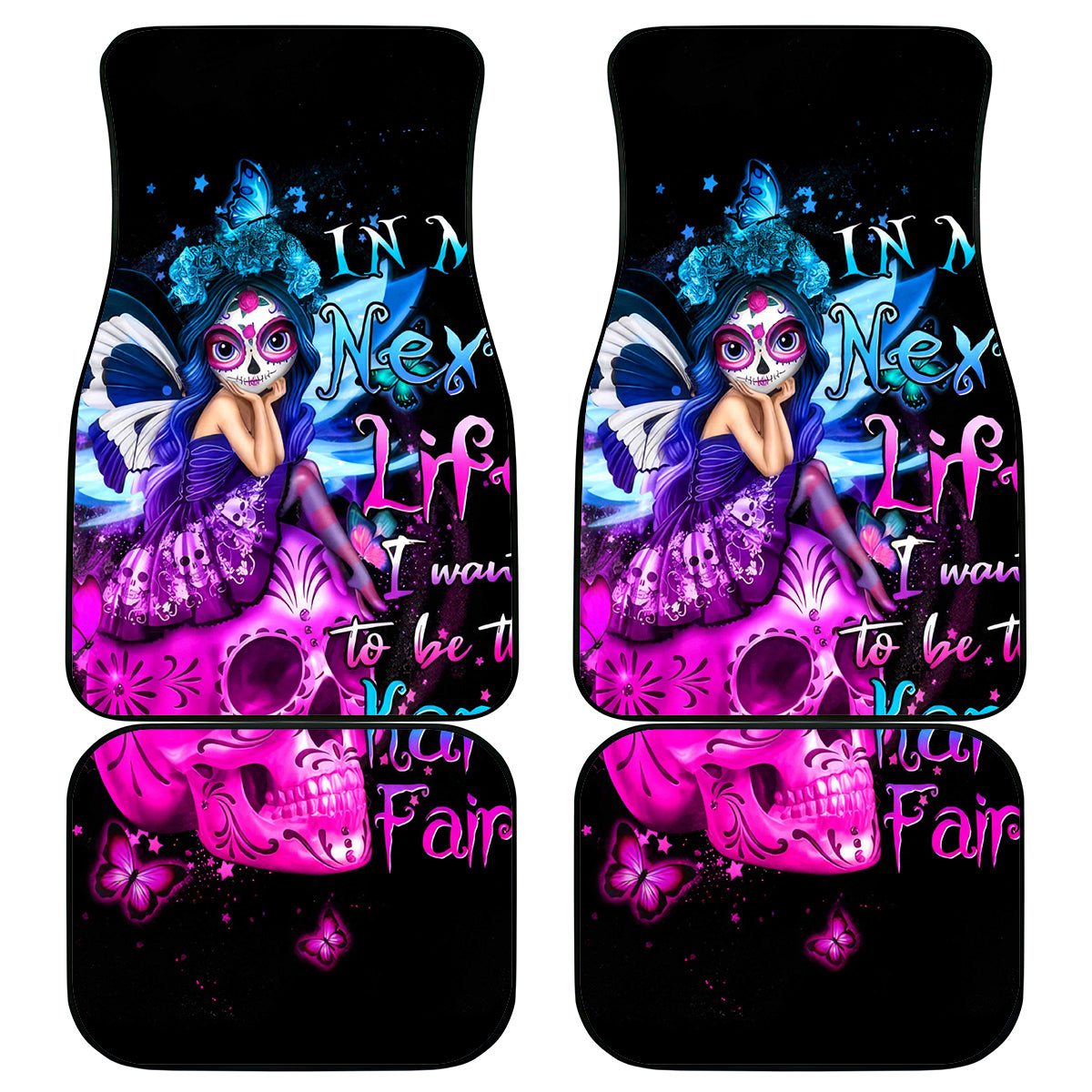 Tiny Fairy Skull Car Mats My Next Life I Want To Be Karma Fairy - Wonder Print Shop