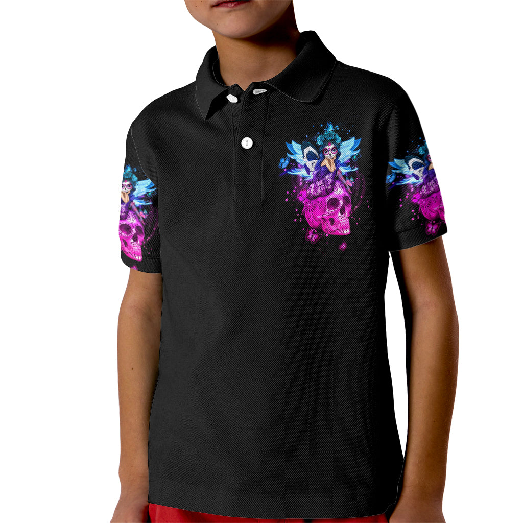 Tiny Fairy Skull Kid Polo Shirt My Next Life I Want To Be Karma Fairy - Wonder Print Shop