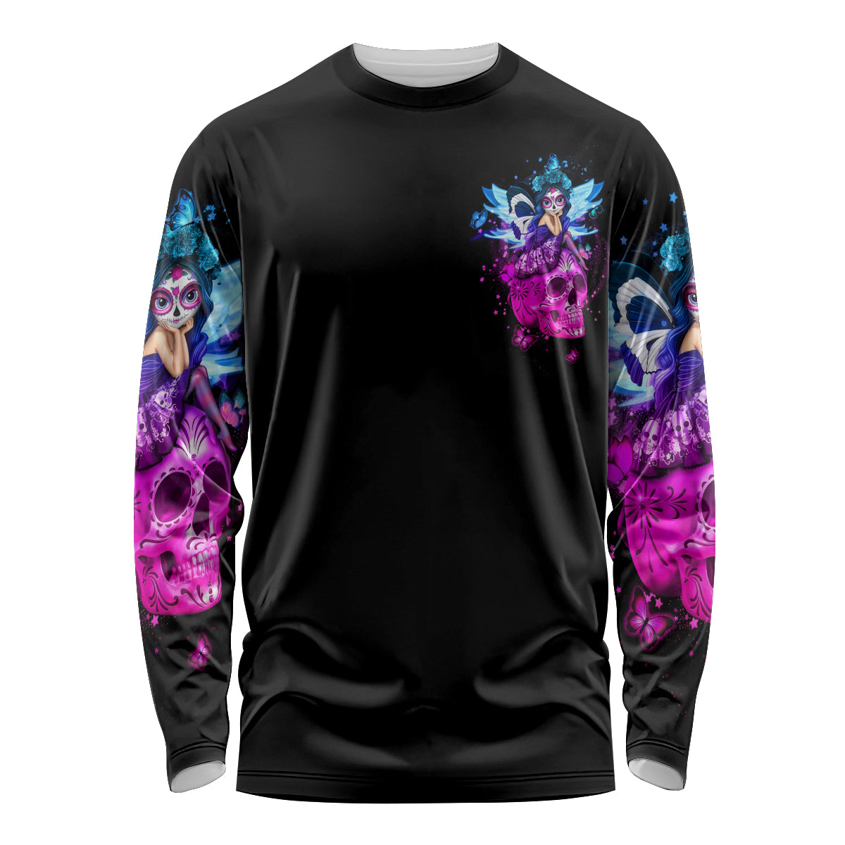 Tiny Fairy Skull Long Sleeve Shirt My Next Life I Want To Be Karma Fairy - Wonder Print Shop