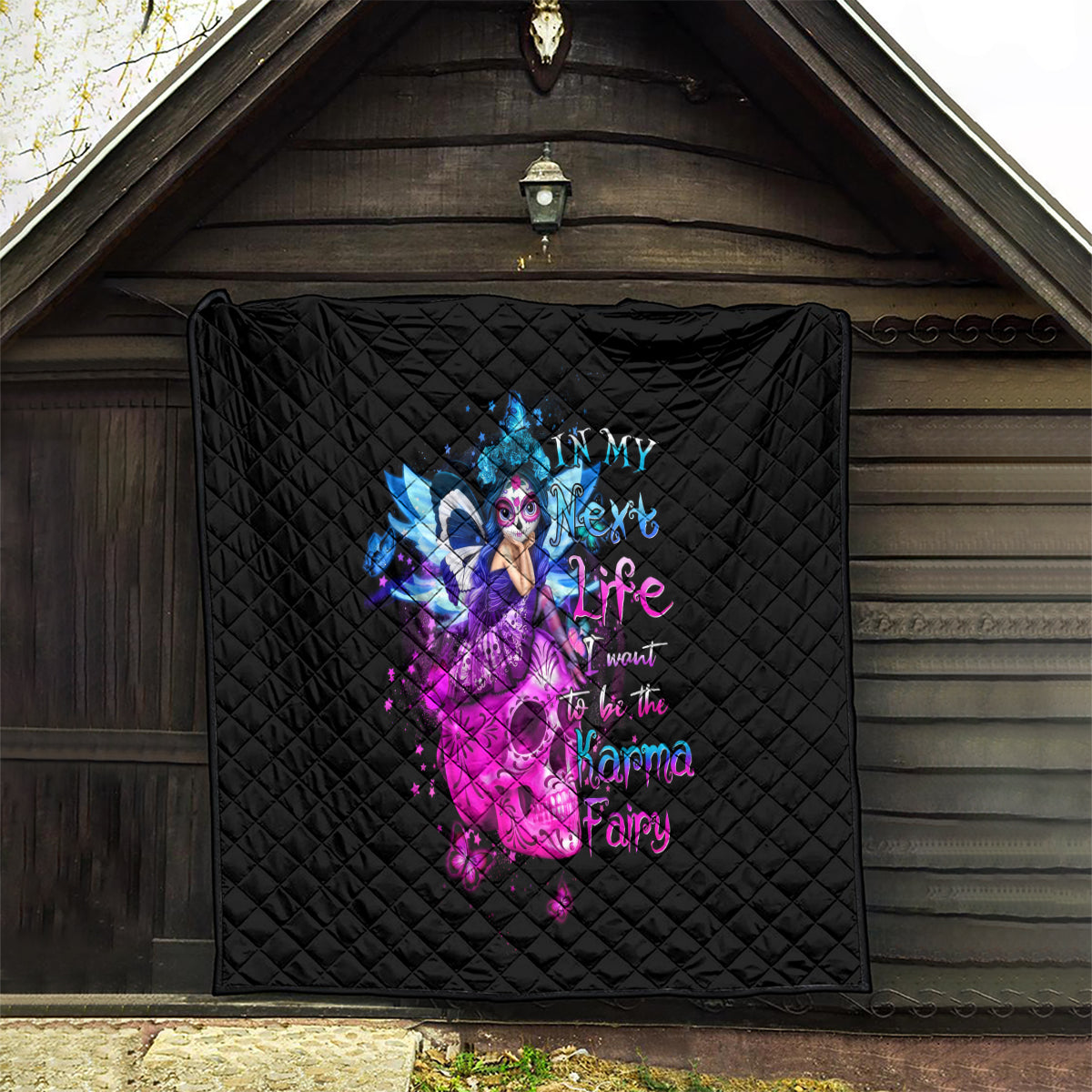 Tiny Fairy Skull Quilt My Next Life I Want To Be Karma Fairy - Wonder Print Shop