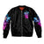 Thunder Skull Sleeve Zip Bomber Jacket I Can't Go To Hell Devil Restrainning Order Against Me - Wonder Print Shop
