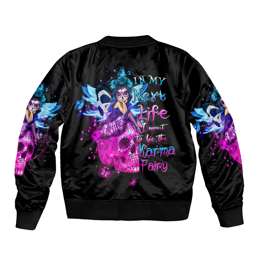 Thunder Skull Sleeve Zip Bomber Jacket I Can't Go To Hell Devil Restrainning Order Against Me - Wonder Print Shop