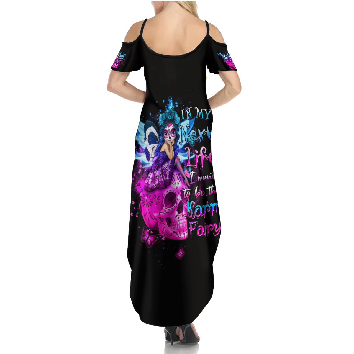 Thunder Skull Summer Maxi Dress I Can't Go To Hell Devil Restrainning Order Against Me - Wonder Print Shop