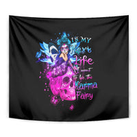 Tiny Fairy Skull Tapestry My Next Life I Want To Be Karma Fairy - Wonder Print Shop