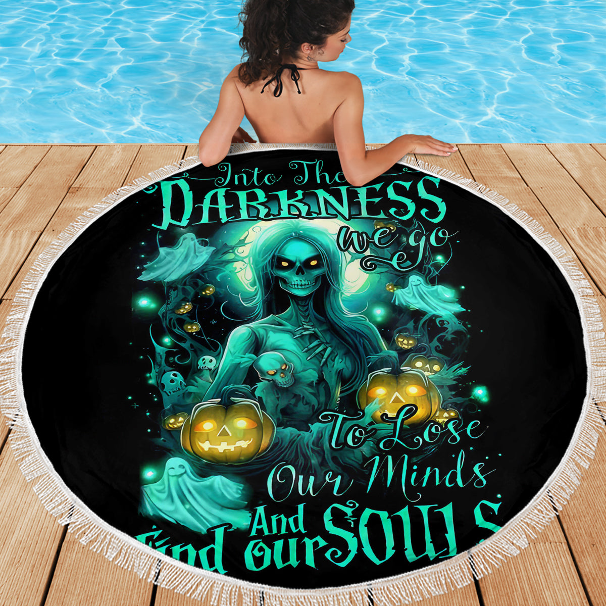 Witch Skull Beach Blanket Into Darkness To Lose Our Mind And Find Our Souls - Wonder Print Shop