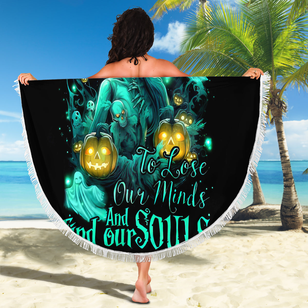 Witch Skull Beach Blanket Into Darkness To Lose Our Mind And Find Our Souls - Wonder Print Shop