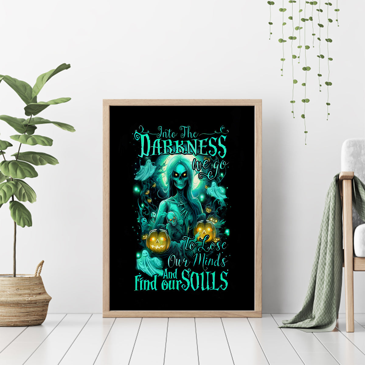Witch Skull Canvas Wall Art Into Darkness To Lose Our Mind And Find Our Souls - Wonder Print Shop