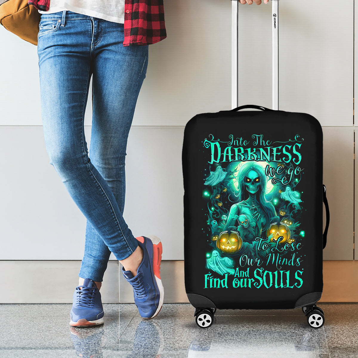 Witch Skull Luggage Cover Into Darkness To Lose Our Mind And Find Our Souls - Wonder Print Shop