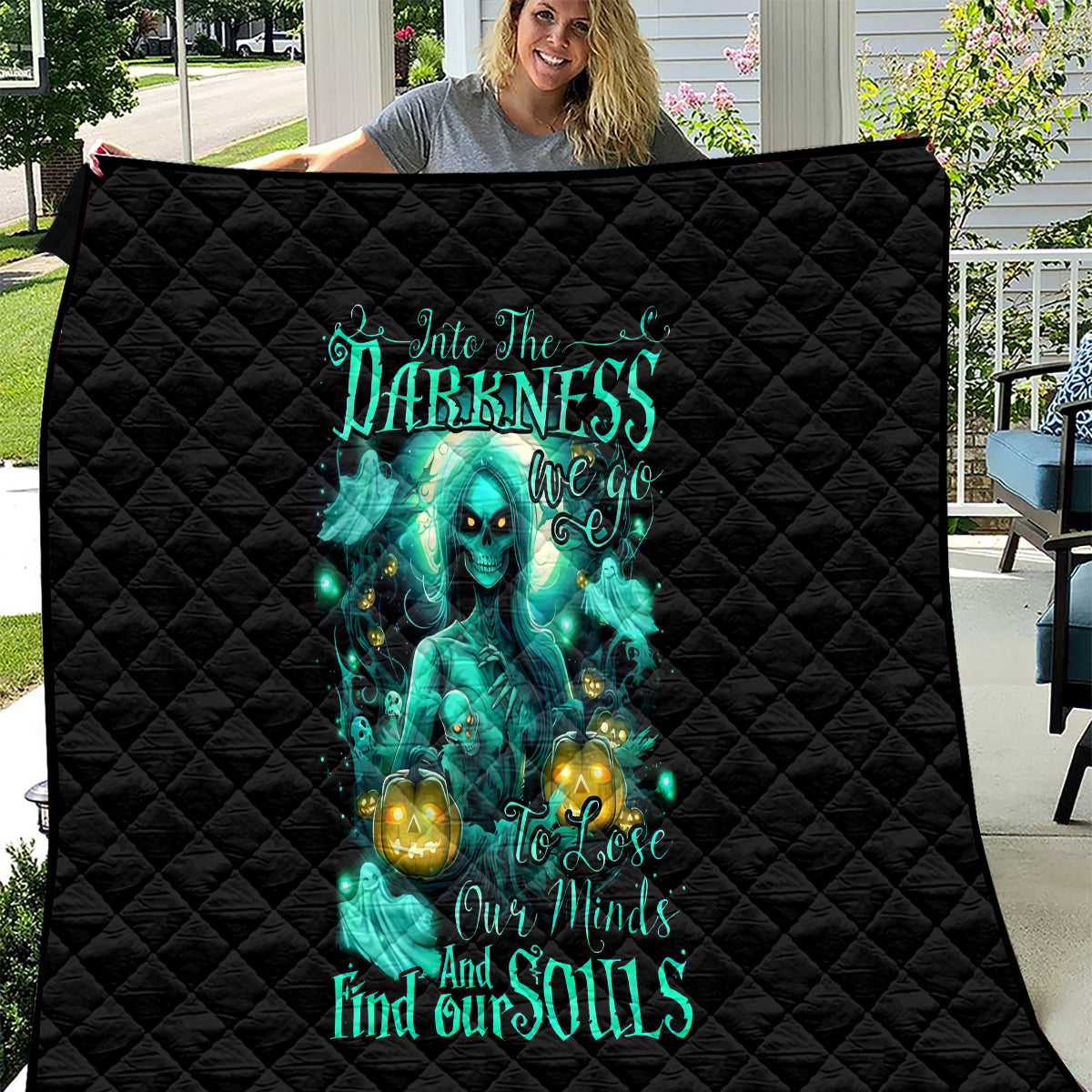 Witch Skull Quilt Into Darkness To Lose Our Mind And Find Our Souls - Wonder Print Shop