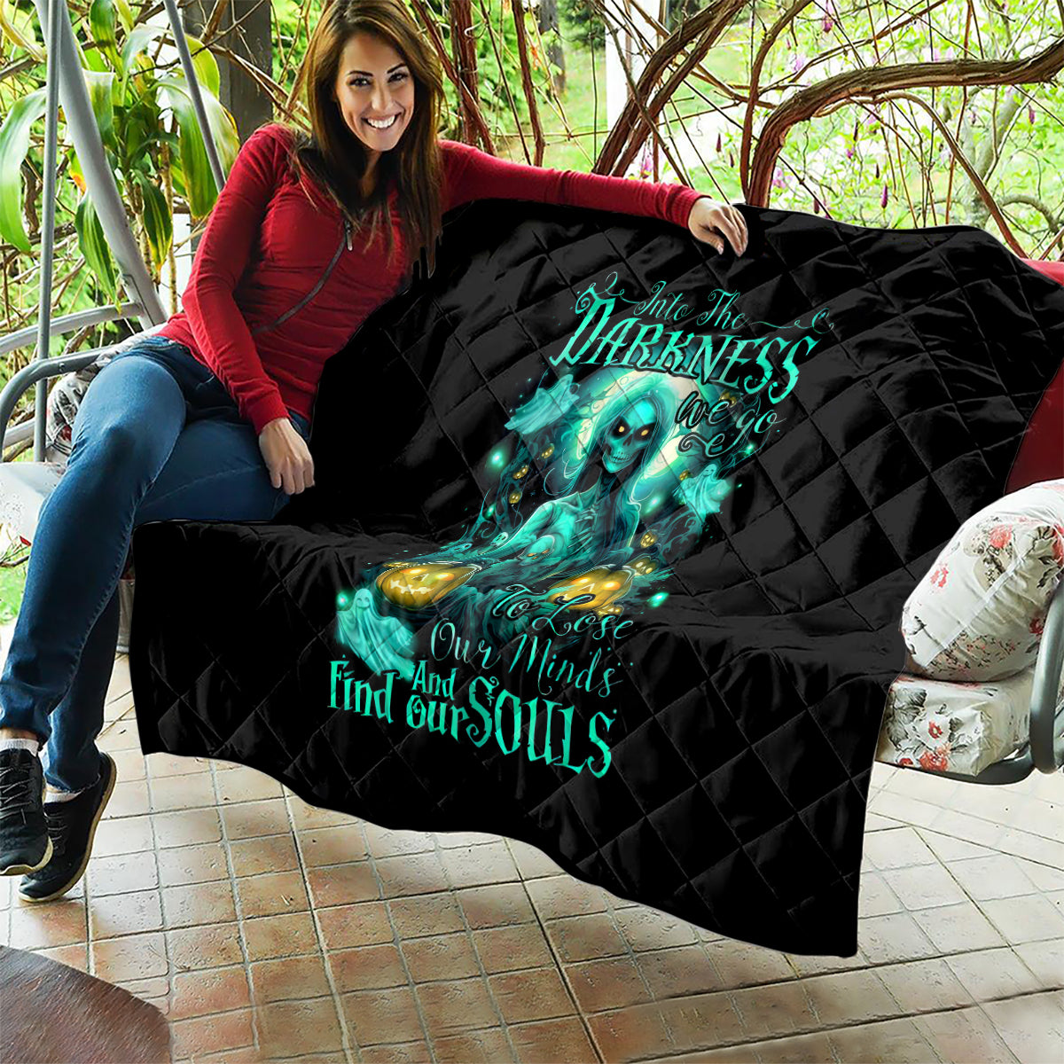 Witch Skull Quilt Into Darkness To Lose Our Mind And Find Our Souls - Wonder Print Shop