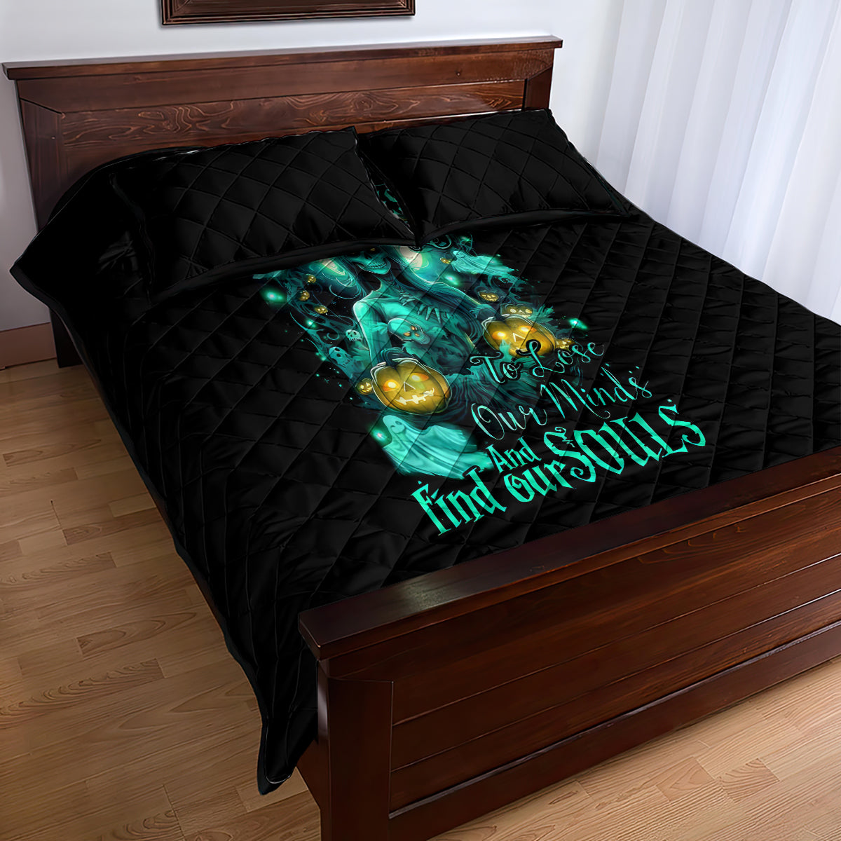 Witch Skull Quilt Bed Set Into Darkness To Lose Our Mind And Find Our Souls - Wonder Print Shop