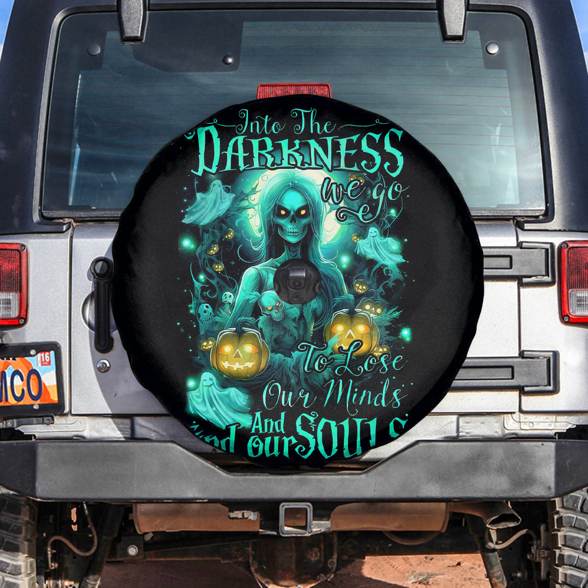 Witch Skull Spare Tire Cover Into Darkness To Lose Our Mind And Find Our Souls - Wonder Print Shop