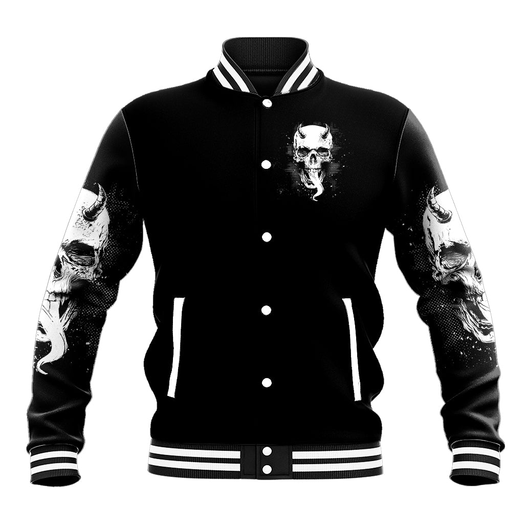 Devil Skull Baseball Jacket It's Not How Crazy Iam But Enjoy It Make Me Dangerous - Wonder Print Shop