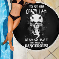 Devil Skull Beach Blanket It's Not How Crazy Iam But Enjoy It Make Me Dangerous - Wonder Print Shop