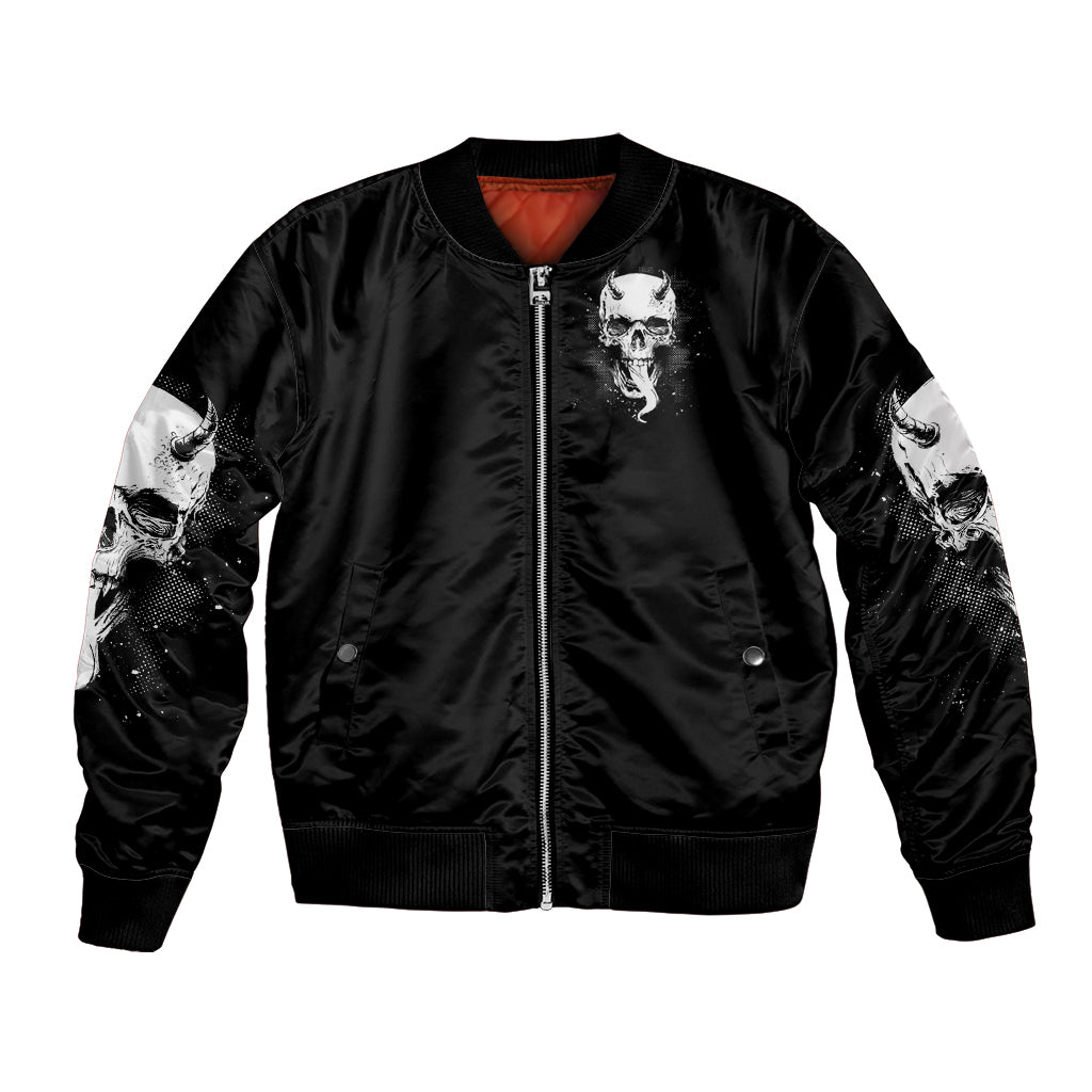 Devil Skull Bomber Jacket It's Not How Crazy Iam But Enjoy It Make Me Dangerous - Wonder Print Shop