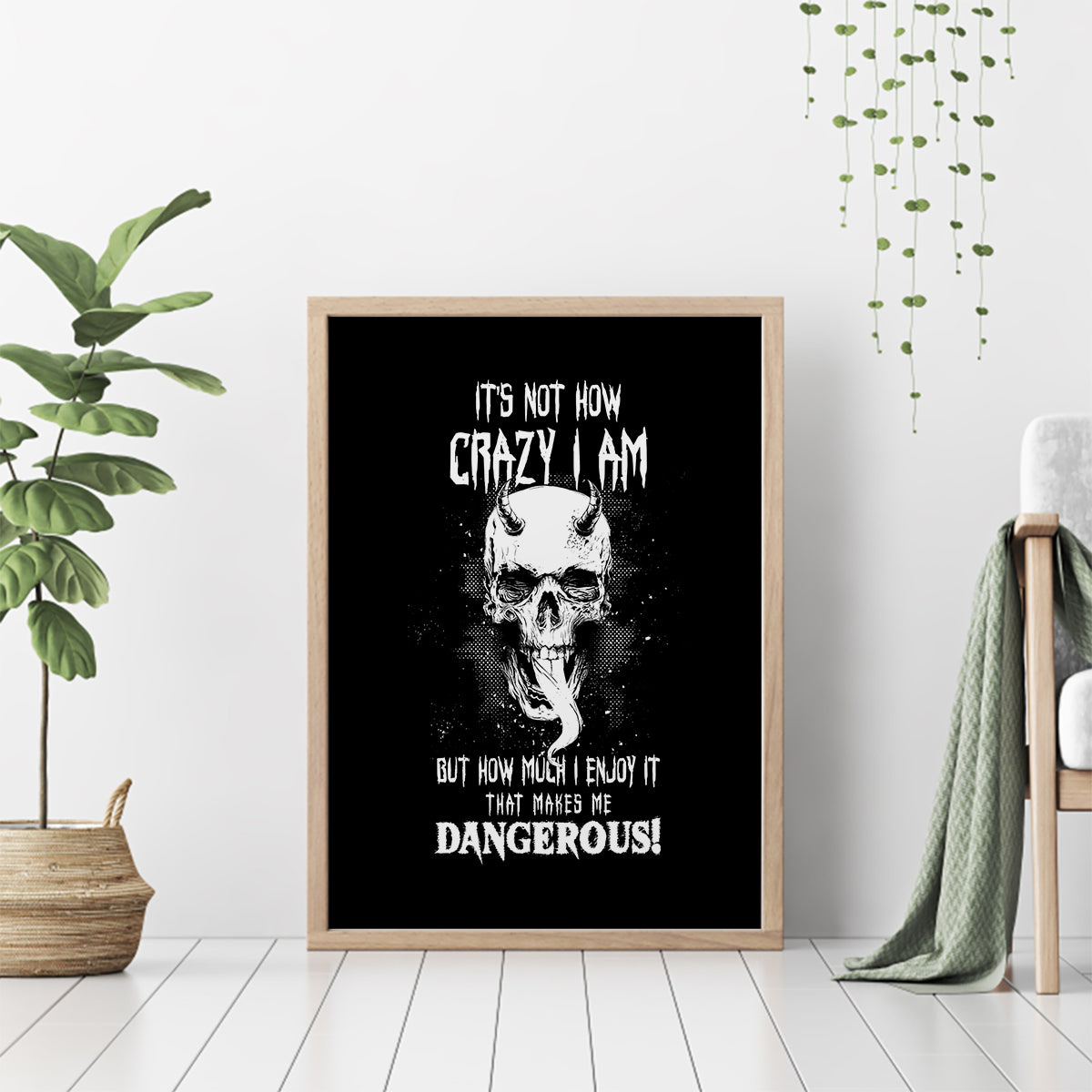 Devil Skull Canvas Wall Art It's Not How Crazy Iam But Enjoy It Make Me Dangerous - Wonder Print Shop