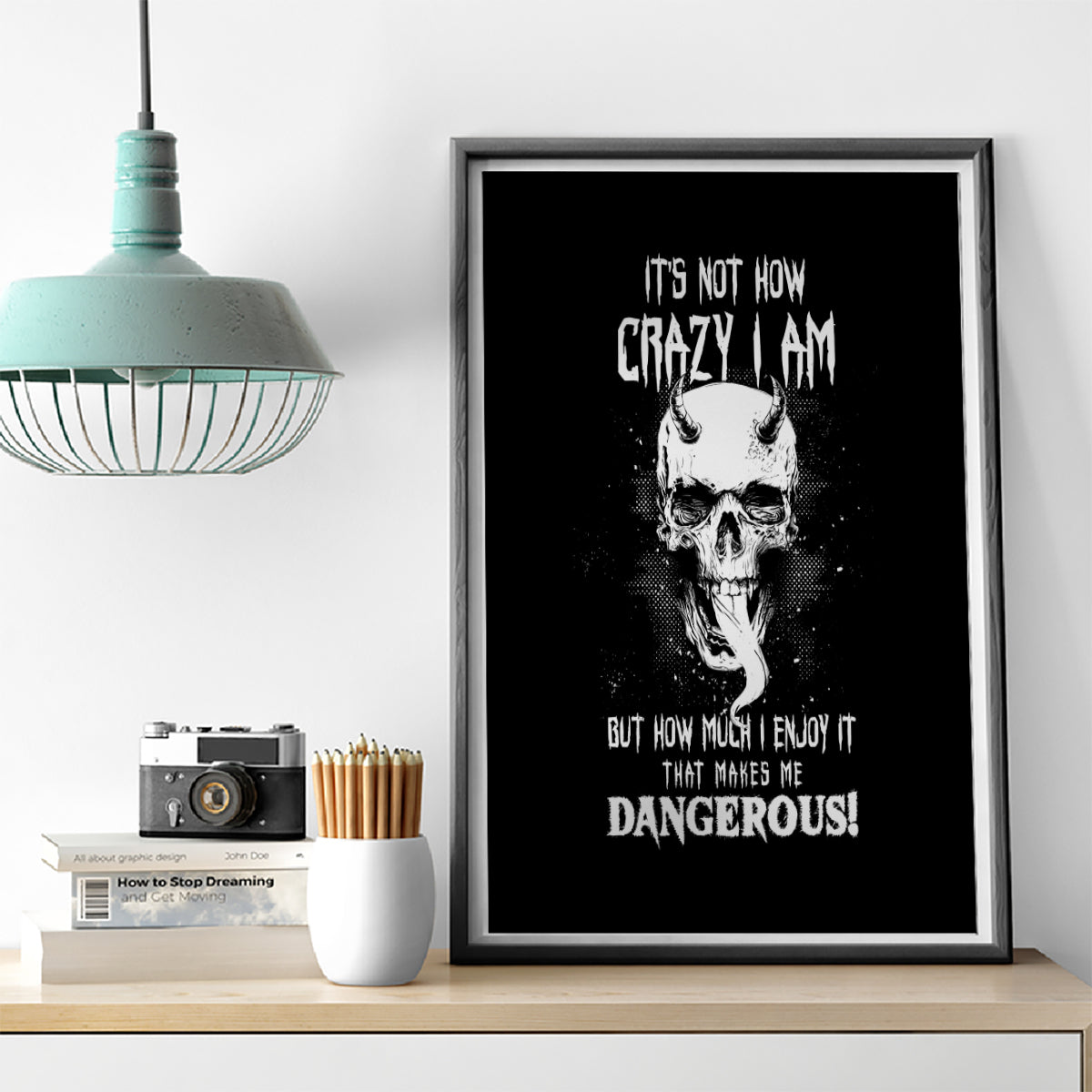 Devil Skull Canvas Wall Art It's Not How Crazy Iam But Enjoy It Make Me Dangerous - Wonder Print Shop